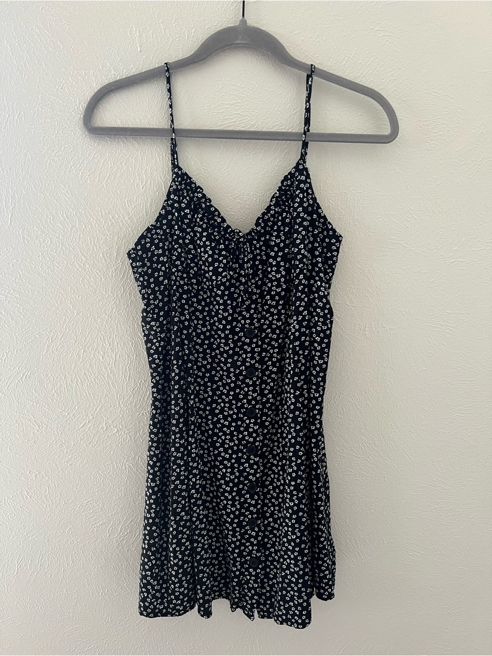 Aeropostale Black Floral Spaghetti Strap Dress